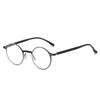 Fashion New Ultra-light Retro Round Frame Prince Mirror Flat Mirror Women's Simple Metal Anti-blue Glasses Men