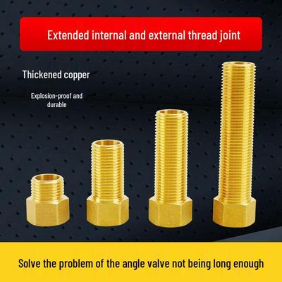 All-Copper 4-Point Angle Valve Connector, Male/Female Thread with 6-Point Internal To External Thread Conversion