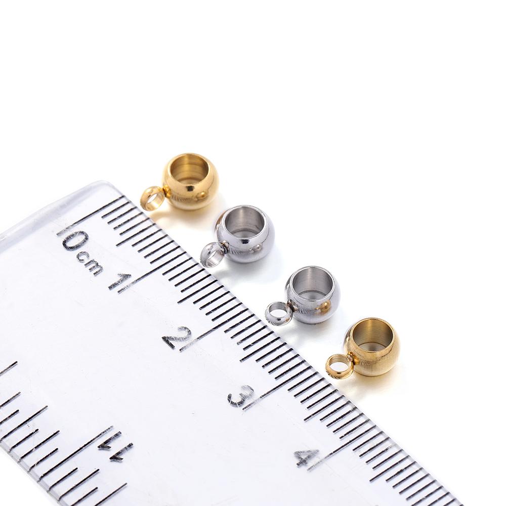 10Pcs/Lot Stainless Steel Spacer Beads Pendant Charms Clasps Bail Beads for Bracelet Necklace DIY Jewelry Making Findings