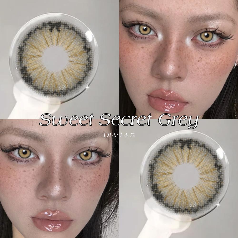 Mill Creek Sweet Secret Color Contact Lenses with Grade 14.5mm Hybrid Iris Blue/Grey/Brown Yearly Use Contact Lenses