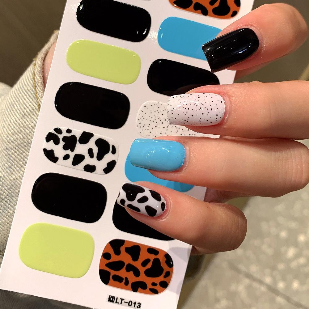 

Полуотвержденные наклейки для ногтей 32 полоски Гелевые наклейки для ногтей Осенние наклейки для ногтей DIY Создание нейл-арта 13