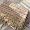 Rainbow Plaid Scarf for Women Winter Korean Version Sweet Soft Girl Student Versatile High End Scarf Thickened Warm Shawl