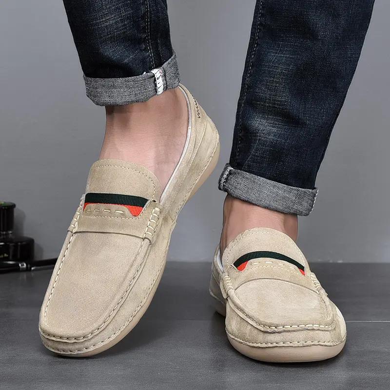 Men's Shoes Spring and Autumn Casual Shoes Fashion Handmade Driving Shoes Leather Shoes