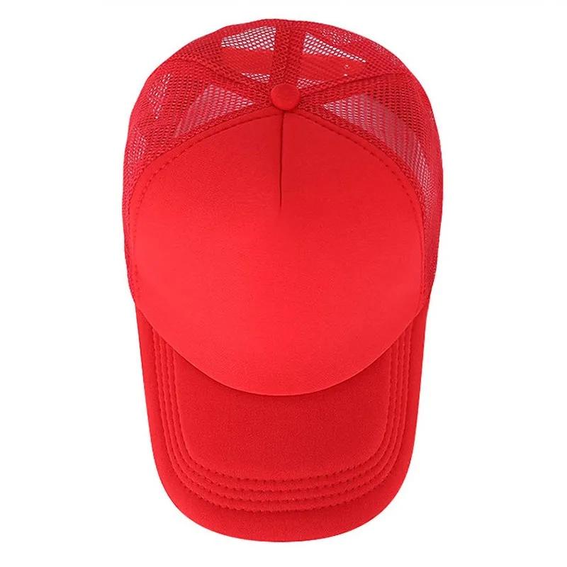 Custom Logo Printed Baseball Caps For Men Women Summer Half Mesh Sponge Breathable Advertising Hat Boys Girls Sunshade Wholeasle