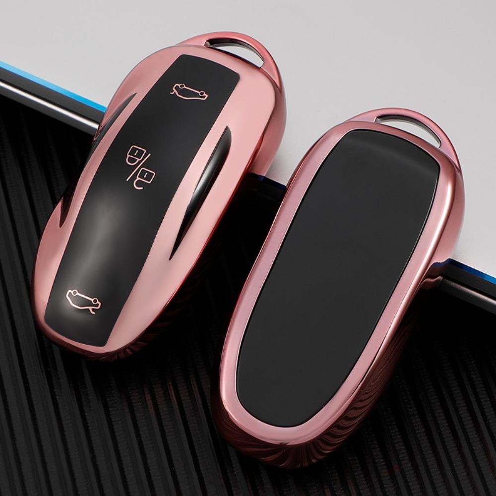 Für Tesla Model 3 Y X S Schlüsselanhänger Abdeckung Kartenhalter Lederetui für Autoschlüssel