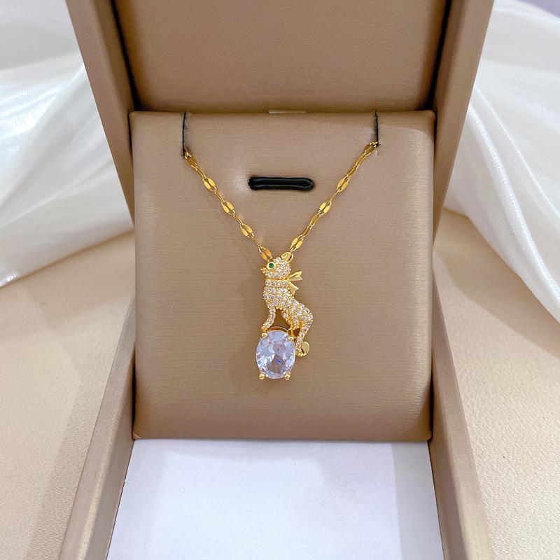 Light Luxury Full Diamond Micro-Inlaid Design Temperament Smart Shining Necklace Women, Simple Pendant