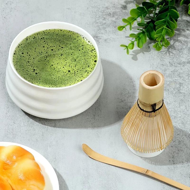 5/6Pcs Matcha Tea Set Bamboo Whisk Teaspoon Sieve Matcha Ceramic Bowl Matcha Whisk Japanese For Tea Lovers Tea-Making Tools