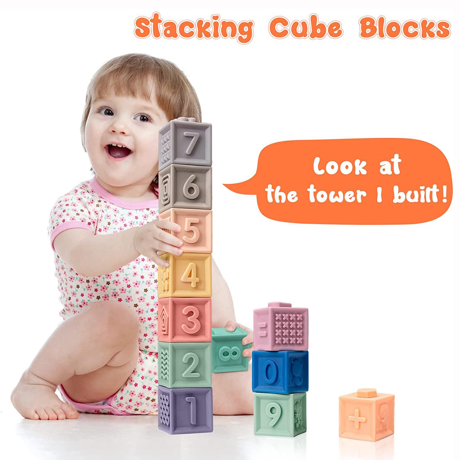 Мягкие штабелируемые блоки для детских сенсорных прорезывателей Монтессори — фото 5