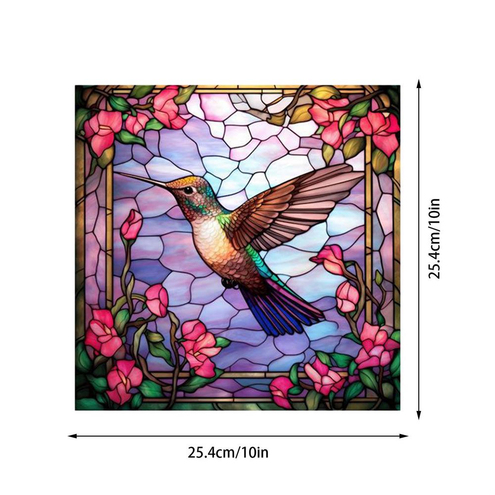 Hummingbird Window Decals Non-Adhesive Warning Sticker Double-Sided Design Decoration Tool For Home School Dormitory And Hotel