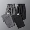 Pantaloni Uomo Seta Ghiacciata Vita Elastica Coulisse Estate Vita Media Tasche Pantaloni Streetwear