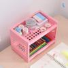 2-Tier Plastic Storage Rack,Multi-Purpose Desktop Organizer Shelf for Bathroom,Kitchen,Makeup & Stationery