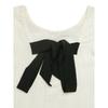 Women Casual Textured Backless Bow Tie Flying Sleeve Knit Short Sleeve T Shirt