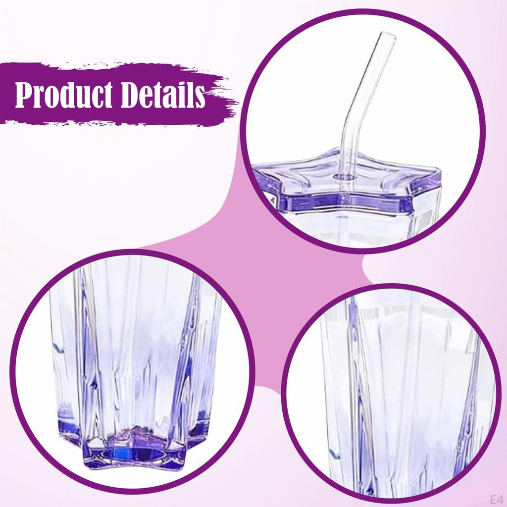 Convenient Glass Cup with Lid, Included, Versatile for Drinking, Easy To Clean, Stylish Design,
