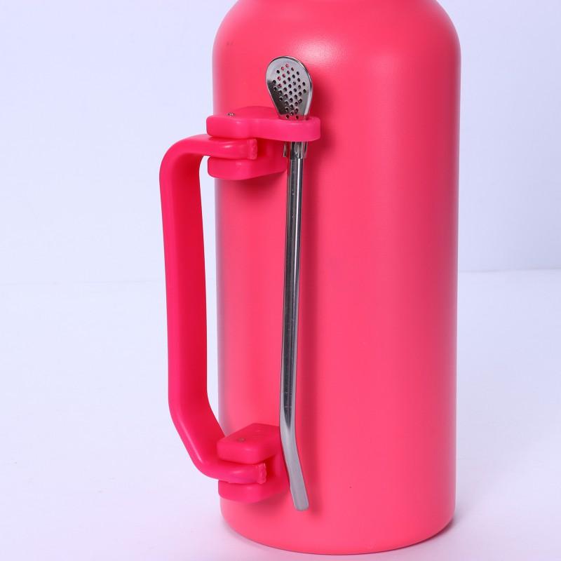 Stainless Steel Insulated Travel Mug With Handle Straw Spoon - 1300ml Large Capacity Vacuum Thermos Gym Office Outdoor