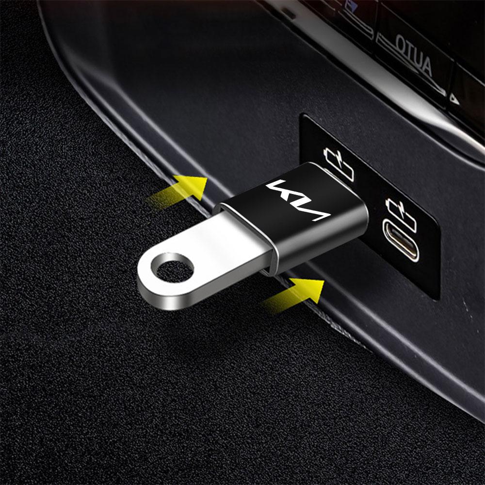 2026 Hot Car Sticker 3.0 USB Type C Adapter Converter Phone Charging For KIA Sportage Ceed Sorento Cerato Optima Picanto Rio Sou