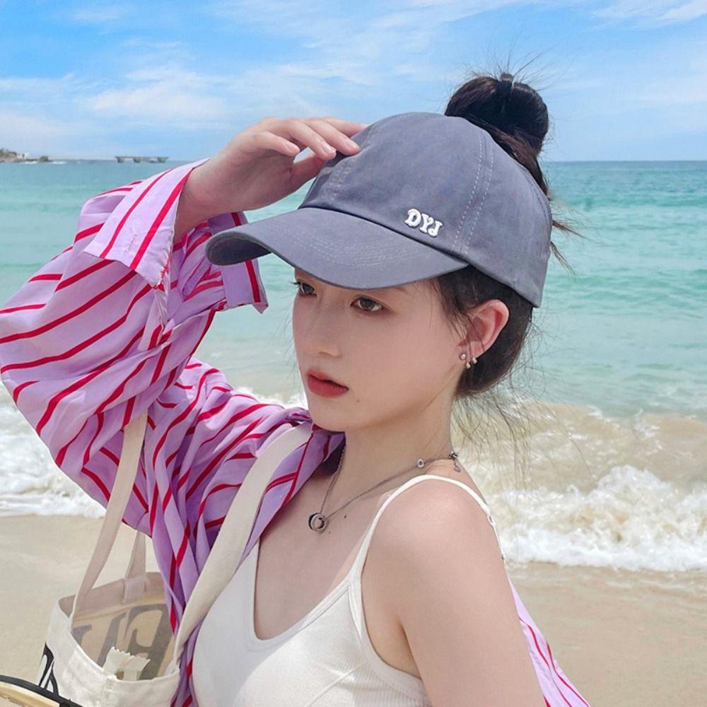 Cotton Sun Hat Korean Style Peaked Cap Fashion Empty Top Baseball Cap  Outdoor