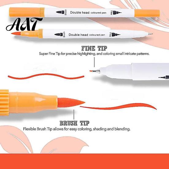 Art Enlightenment Tools Drawing Markers Set, with Brush And Fine Point Tips, Washable Pens Water-soluble Ink Supplies, for Hand-Drawn Creation