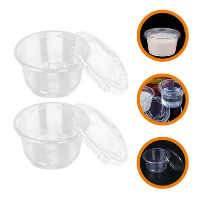 50 Pièces Tasses à Pudding Jetables Tasses en Plastique Dessert Glace avec Couvercle Commercial Gelée de Guiling Boules de Yaourt Bols