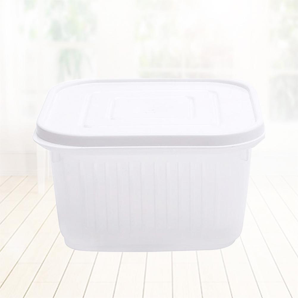 Fruit Crisper Storage Container for Vegetables Kitchen Home Transparent Sealed Design Easy Clean Compact PP Material Drainer