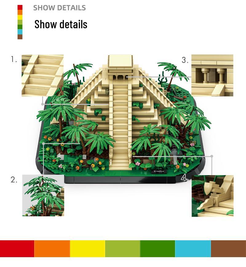 Wange Mayan Pyramid Building Blocks – Chichen Itza Educational Toy #6225