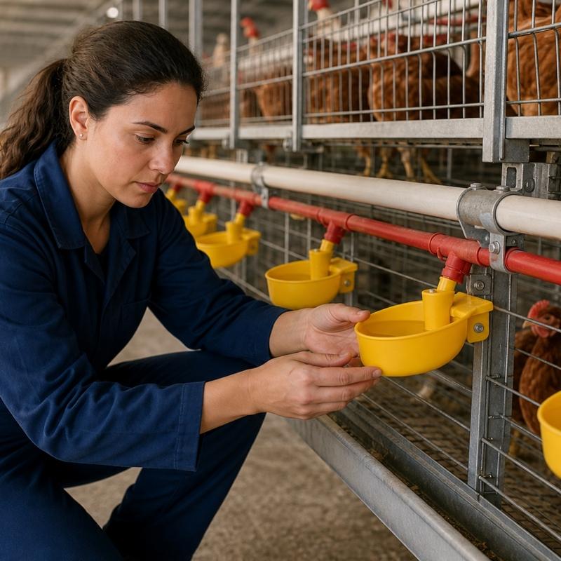 Bird Water Cup with T Connector Easy to Install Automatic Bird Drinker Cup Poultry Waterer Compact Quail Waterer Safe for Birds