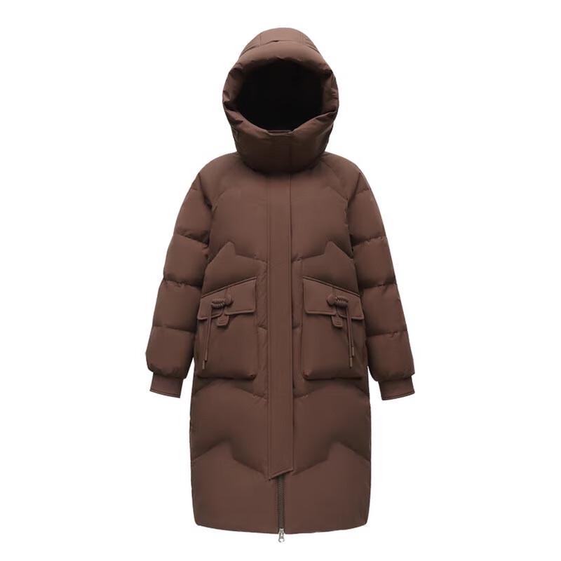 Xuezhongfei Women's Mid-Length Hooded Down Jacket X40142630F