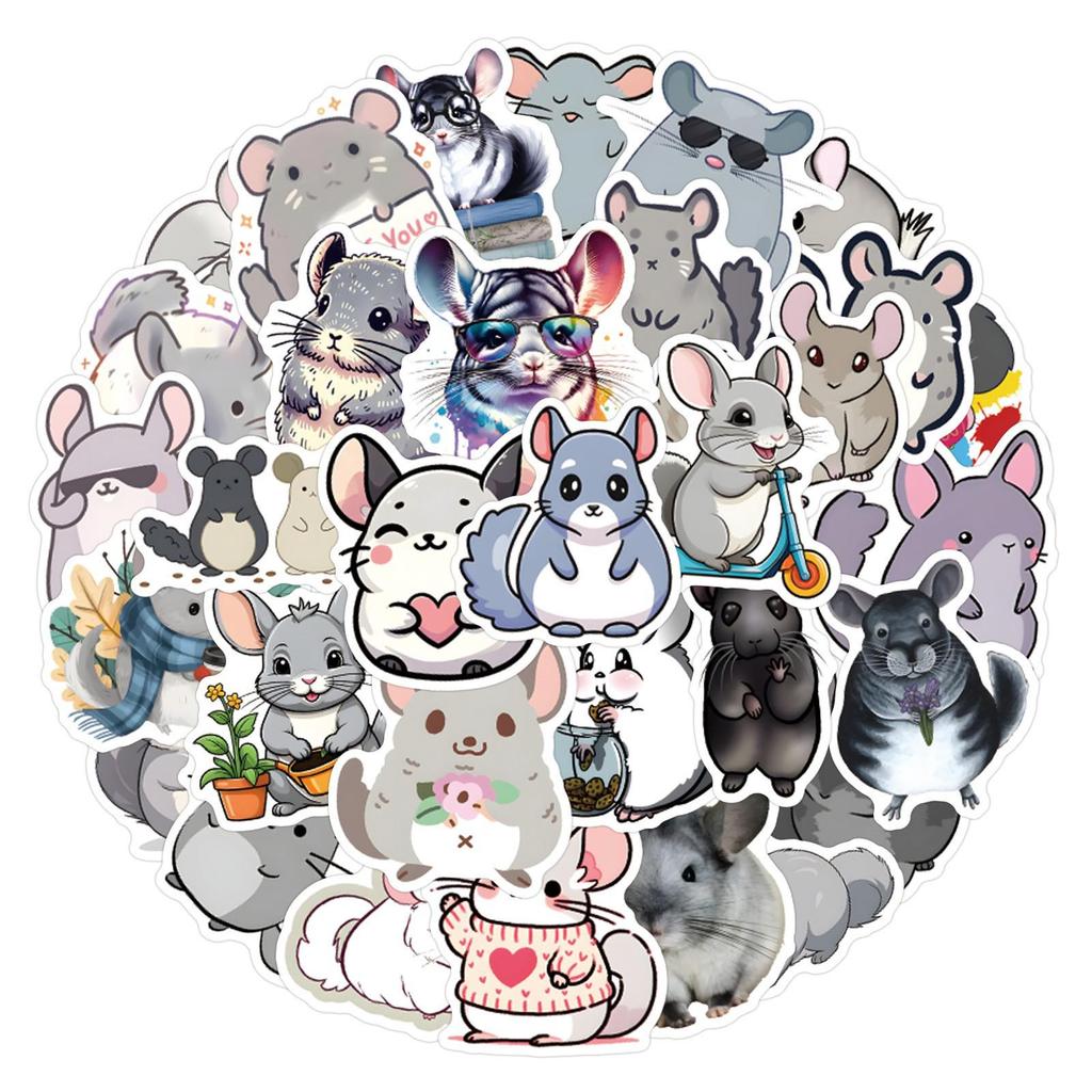 50 Totoro & Chinchilla Cartoon Stickers: Waterproof Decorative Set for Thermos, Journals, Computers & Phones