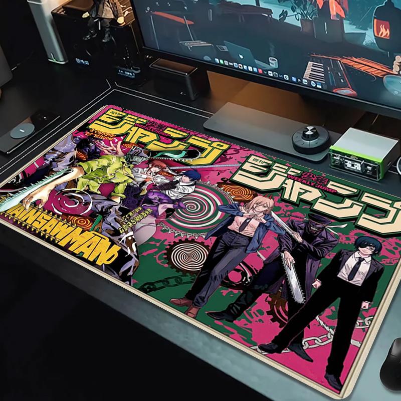 Chainsaw Man Color Mouse Pad Large Gaming Table Cushion Non-slip Laptop Tablet Big Mousepad XXL Mat Mini PC Playmat With Lock Edge