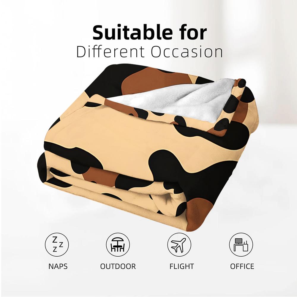 Cartoon Flat Leopard Texture Anime Cartoon Flannel Blanket Soft Warm Throw for Bedroom Sofa Car Kids Holiday Gift