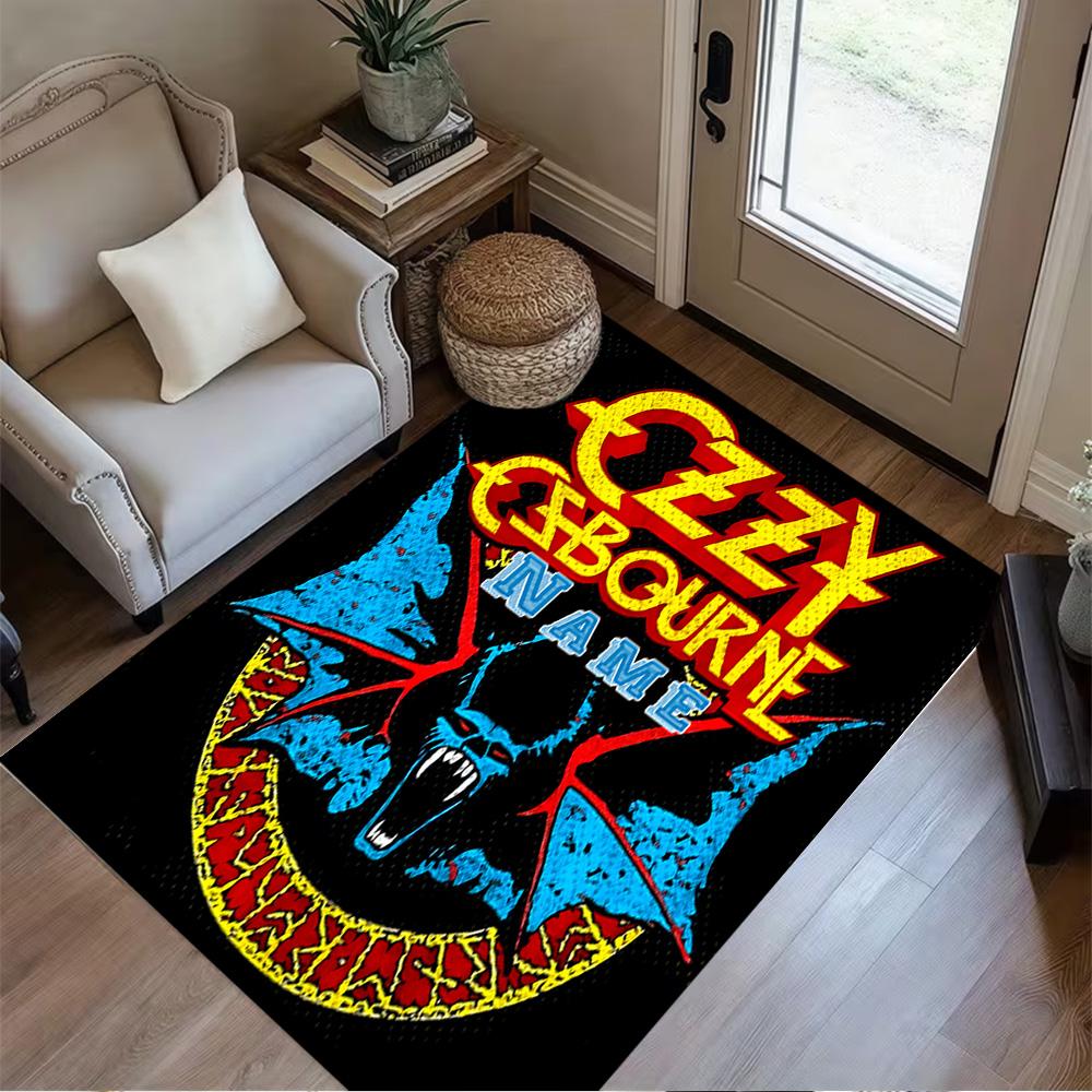 Ozzy Osbourne: Name Symbolism Personalized Text Floor Mat Suitable for Dormitory Decorate room Study room Playrooms Anti-slip Rug Anime Office Decor