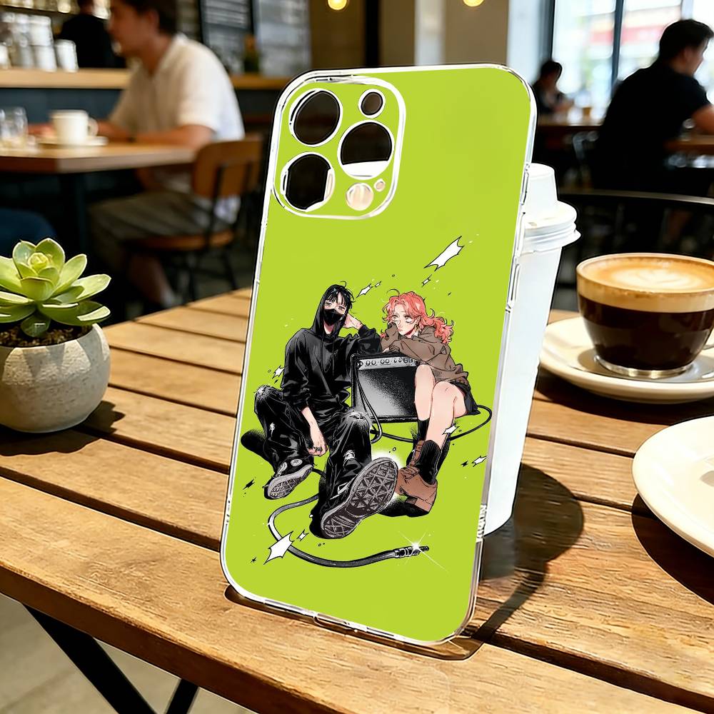 KiniOto Manga The Green Yuri Guy Phone Case For iPhone 17 16 15 14 13 12 11 Mini Pro Max Plus Transparent Cover