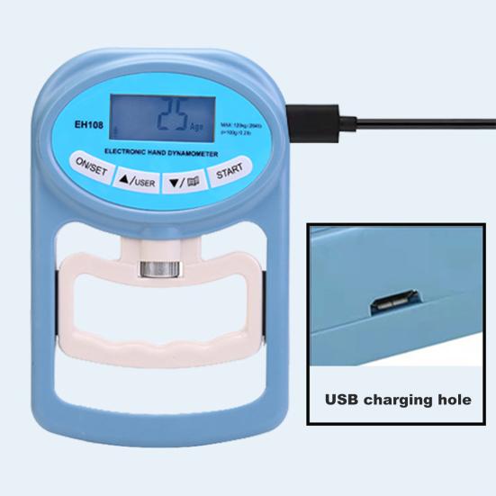 Electric Grip Strength Tester LED Display Hand Grip Dynamometer Gripper Trainer Handheld Grip Measurement Meter Hand Grip Power Strengthener Exerciser