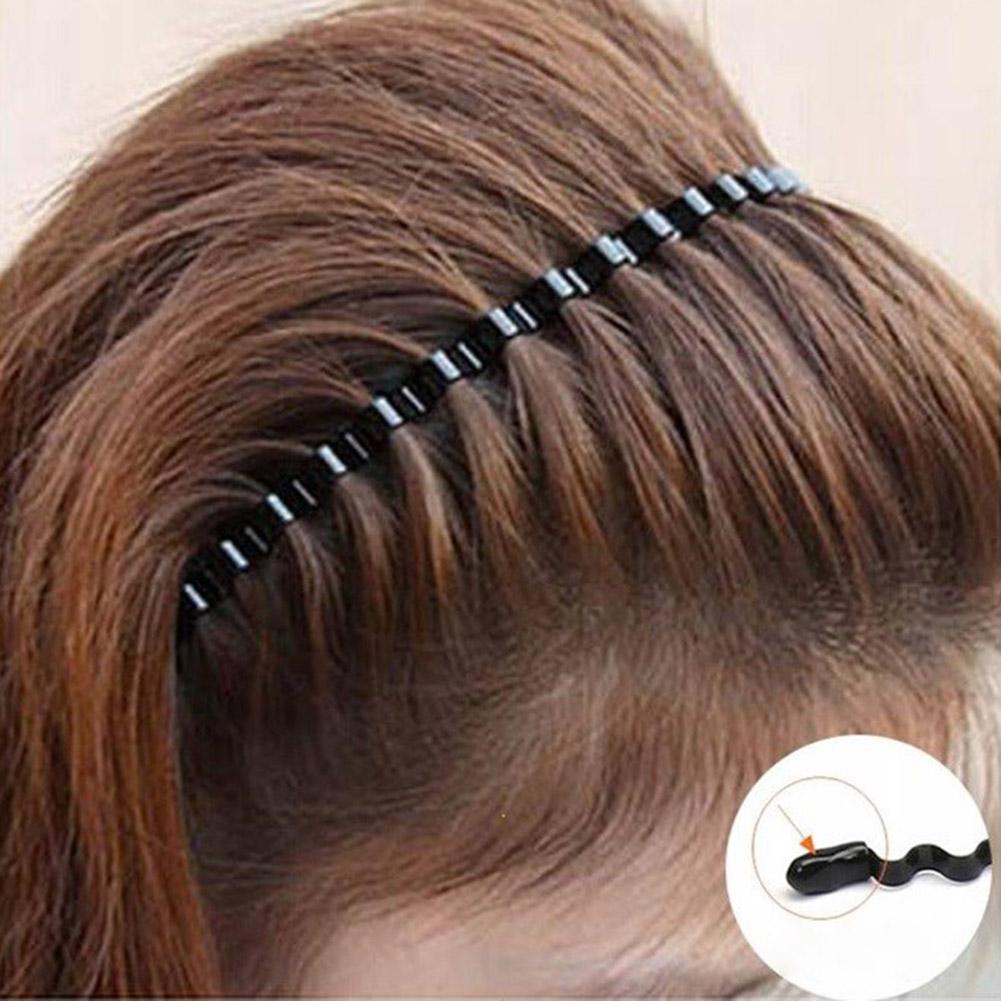 13 Pcs Unisex Black Metal Spiral Wave Headband Men Women Hair Band Accessories
