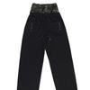 European and American Autumn and Winter Retro Street Embroidery Double Waisted Design Sense Fake Two Loose Casual Sports Pants