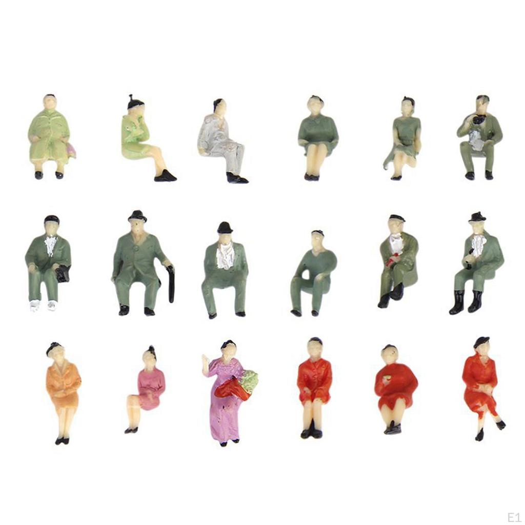 50 Pieces 1:87 Painted Figures People Passengers for Model Train