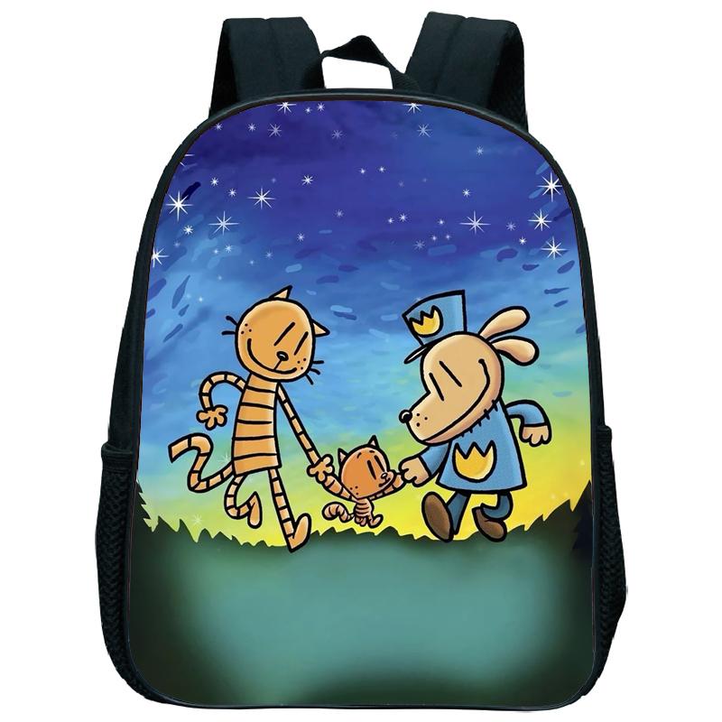 Dog Man Kindergartenrucksack 12 Zoll Dogman Kinder Junge Mädchen Kindergartentasche Kleinkind Zurück zur Schule Geburtstagsgeschenk