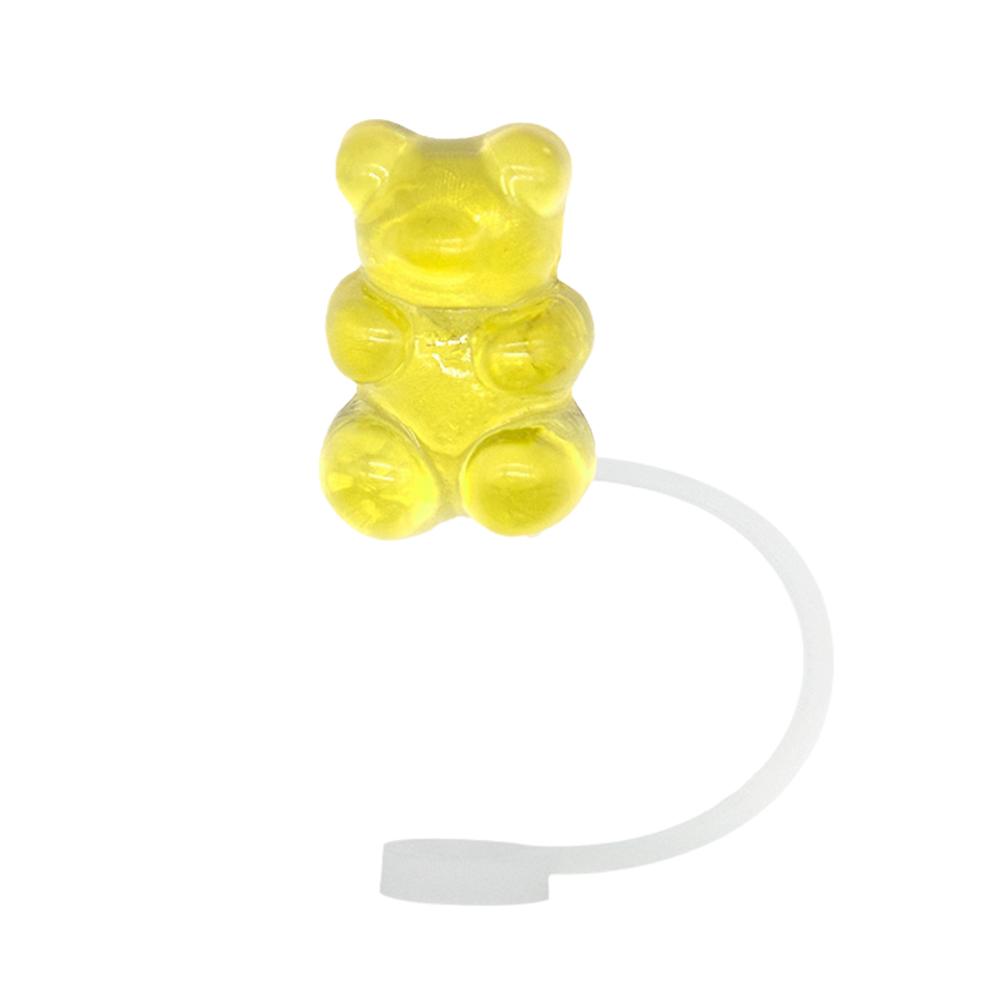 8mm Acrylic 3D Colorful Bear Silicone Straw Topper Tumbler Dust-proof . Straw Party Cup Accesso X3G2