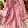 New Chinese style diagonal shirt women's new foreign style thin versatile summer top