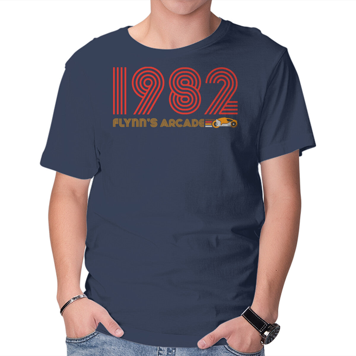 Unisex Crew Neck T-Shirt Flynn s Arcade 1982 Graphic Short Sleeve Casual Tee XS