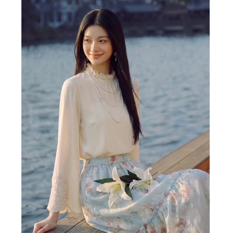 Women s Ruffle Lace Chiffon Blouse S
