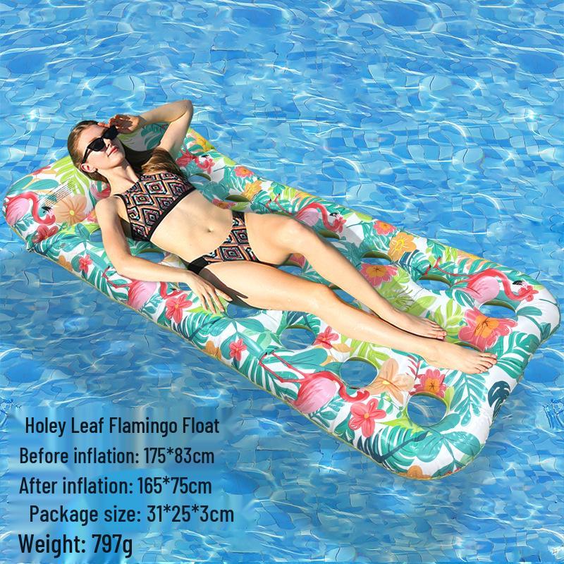 Nafukovací PVC lehátko: Skládací pruhované plavací lehátko