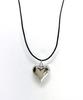 Glory_Arden [Unisex] Surgical Steel Big Heart Leather Necklace / Ghmn-431
