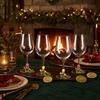 Transparent Clear Stemmed Cup 350ML Glass Goblet Decorative Tulip Flower Wine Glass  Table Decor