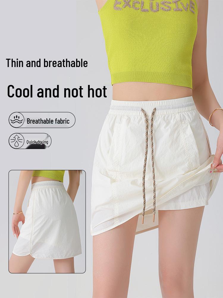 Breathable Women's Summer Sport Skirt-Shorts with Loose Yoga Safety Lining