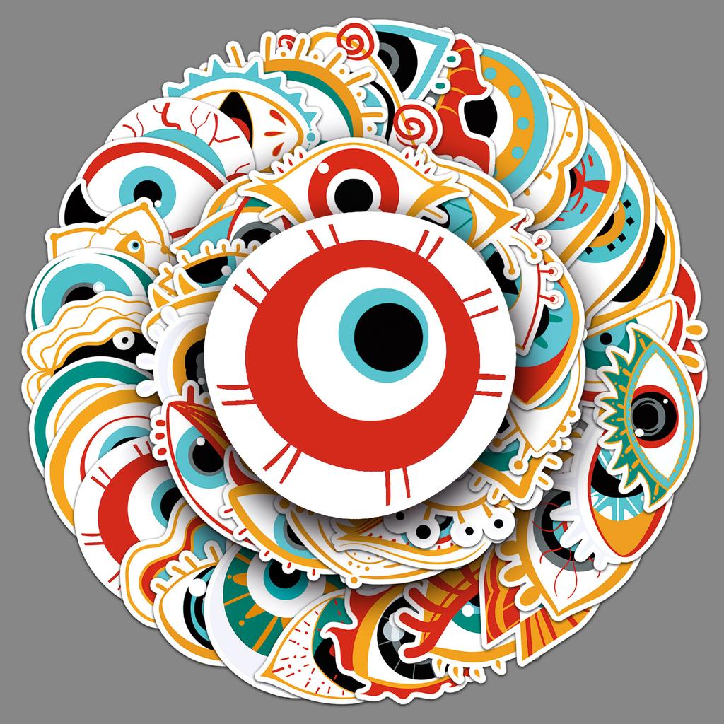 50 Dämonenauge Personalisiert Handbemalt Nicht-Verletzend Dekorative Skateboard Koffer Computer Wasserbecher Aufkleber