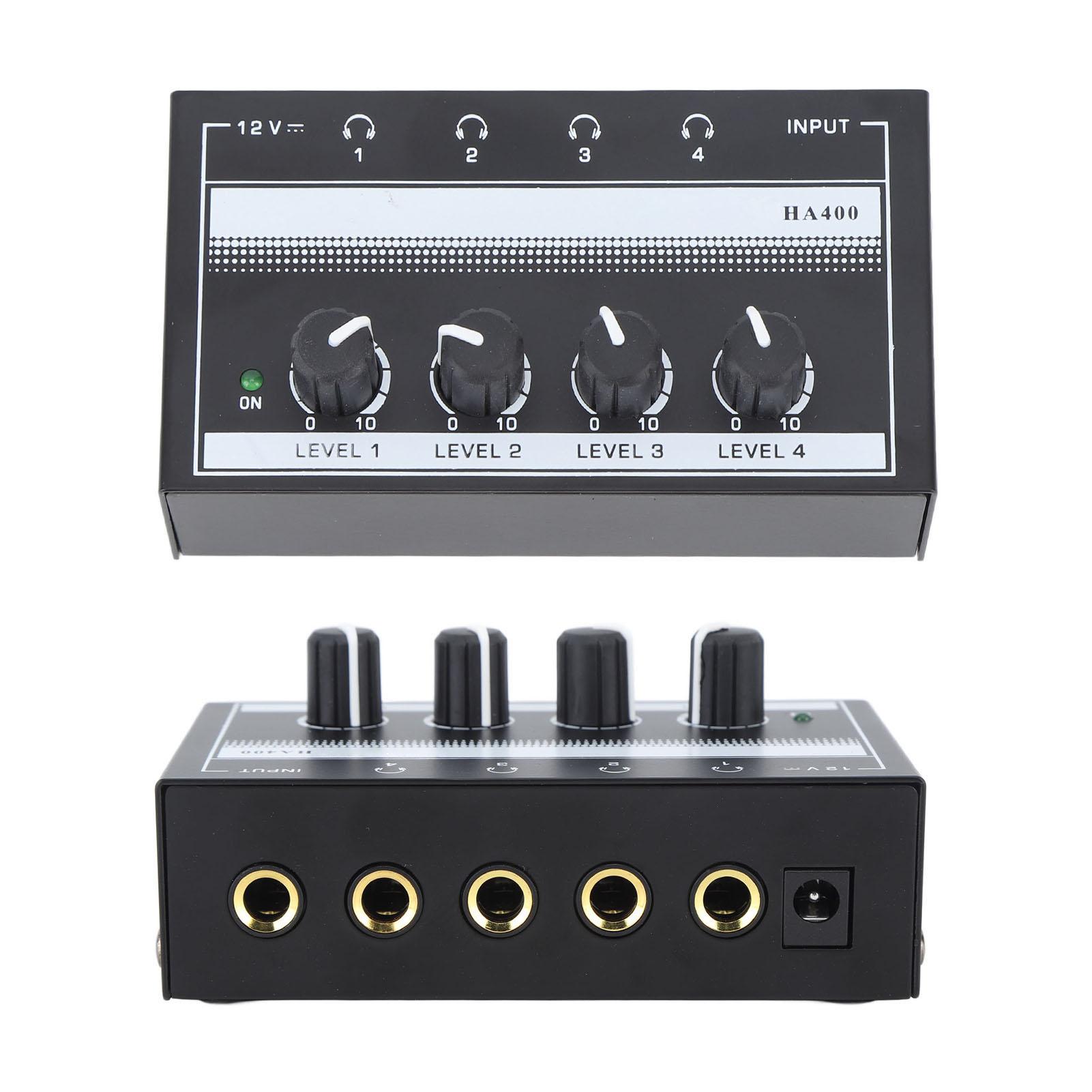 4 Channel Sound Mixer HA400A Ultra Low Noise Professional Monitor Earphone Sound Mixer for Bar Party EU PLUG