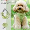 Pet Suede Chest Harness Vest Dog Cat Strap Reflective Leash Retractable for Small Light and Convenientn