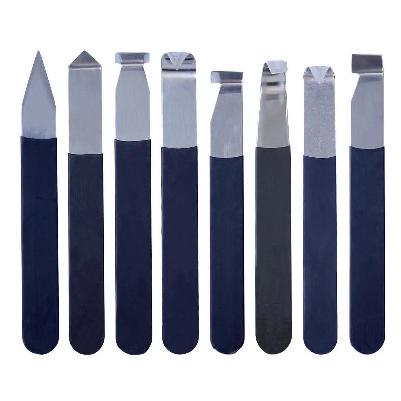 Stainless Steel Pottery Clay Ceramic Sculpting Tools Pottery Wax Clay Sculpture Carving Fettling Trimming Knife Tool 8Pcs