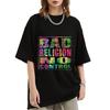 Bad Religion Tour Baumwolle No Control Album T-Shirt T-Shirt Herren Cool Streetwear Kurzarm T-Shirt Damen Schwarz
