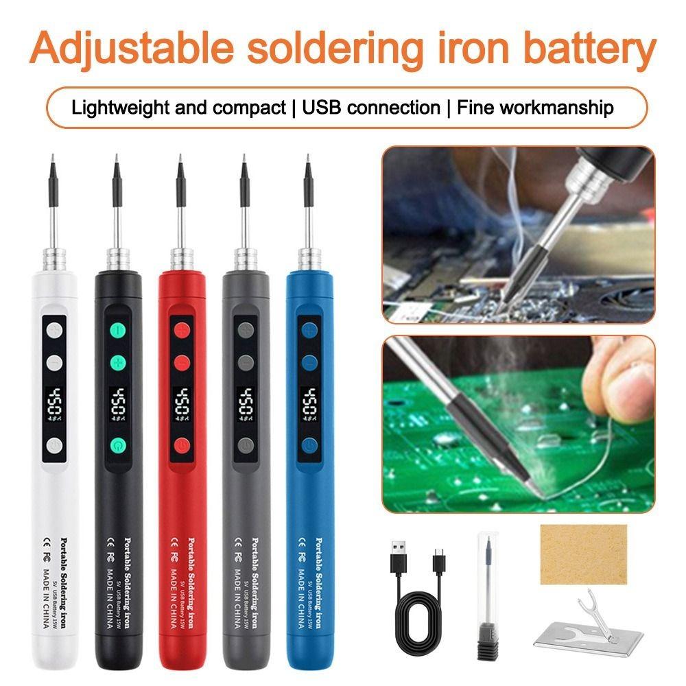 New 5V/15W Digital Display Soldering Iron Welding Repair Tool Cordless USB Soldering Iron Adjustable Temperature Speed Heating